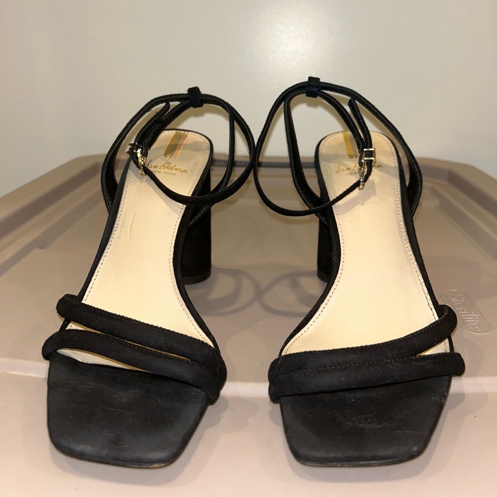 Black Strappy Block Heel Sandals